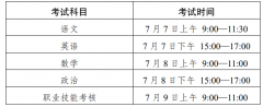 2023年云南中职高考考试科目及时间'